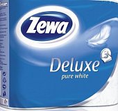 Зева (Zewa) Делюкс бумамага туалетная 3-х слойная Белая, рулон 4шт, SCA Hygiene Products