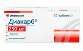 Диакарб, таблетки 250мг, 30 шт, Акрихин ХФК